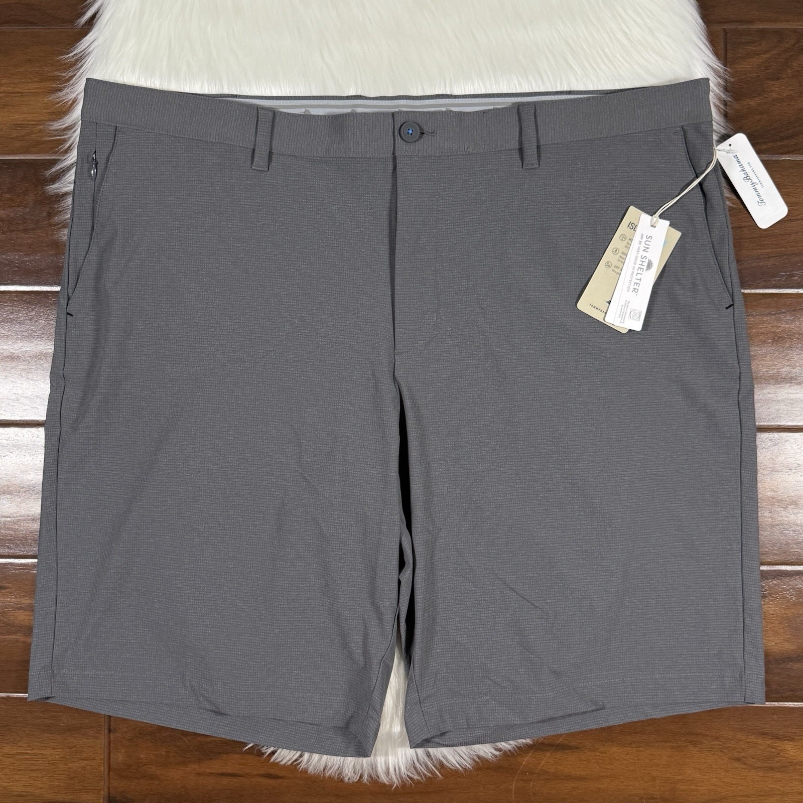 Tommy Bahama Men's Size 44 Lg Fog Grey 11" Chip Shot Islandzone Shorts